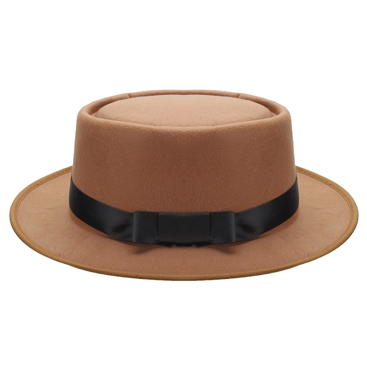 

Мужчины женщины свинины пирог пирог со свининой шляпы фетровая шляпа перевернет короткие Брим черная лента шапки диапазона