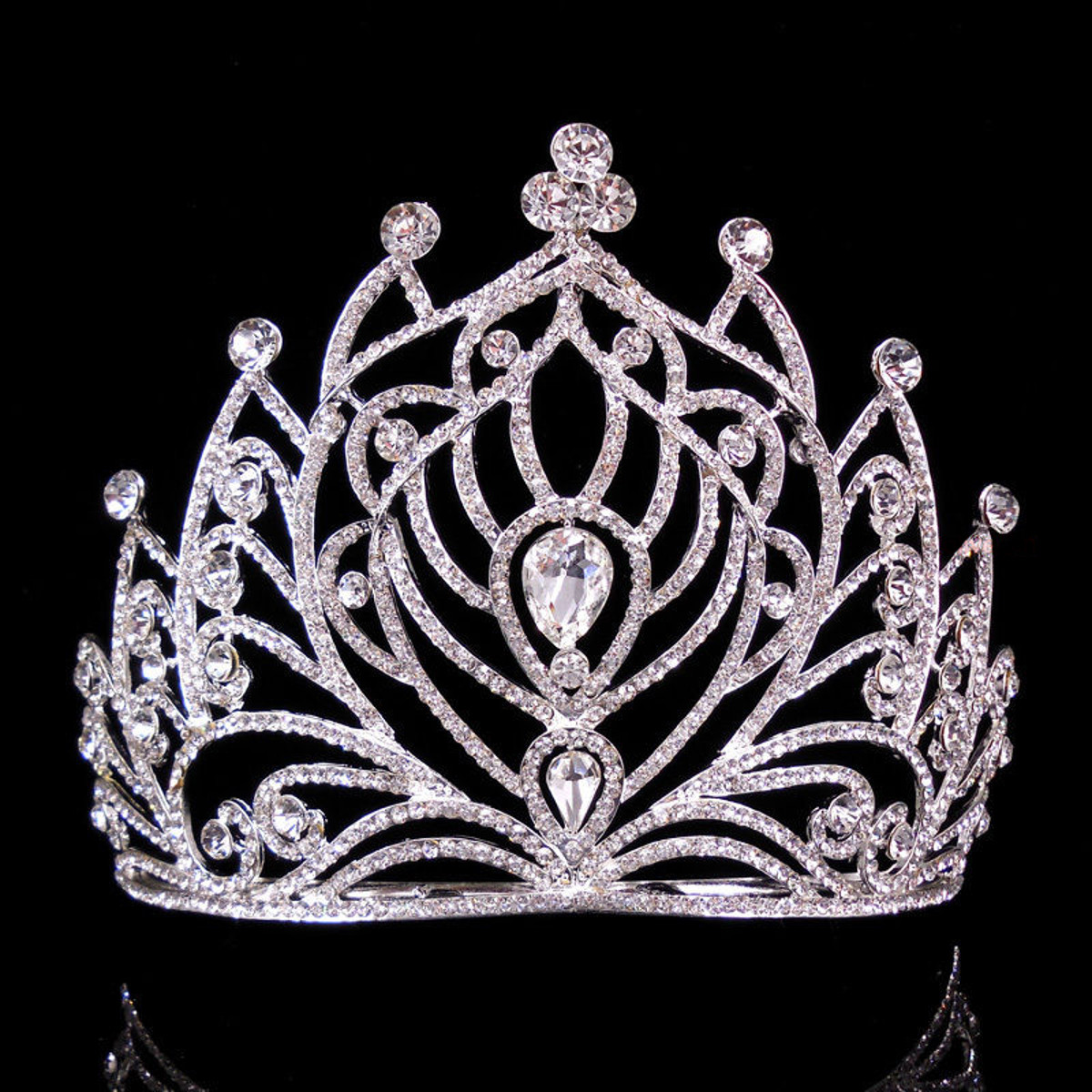 

Невеста горный хрусталь хрустальная корона Свадебное Конкурс для новобрачных тиара гребень принцессы королевы головной убор