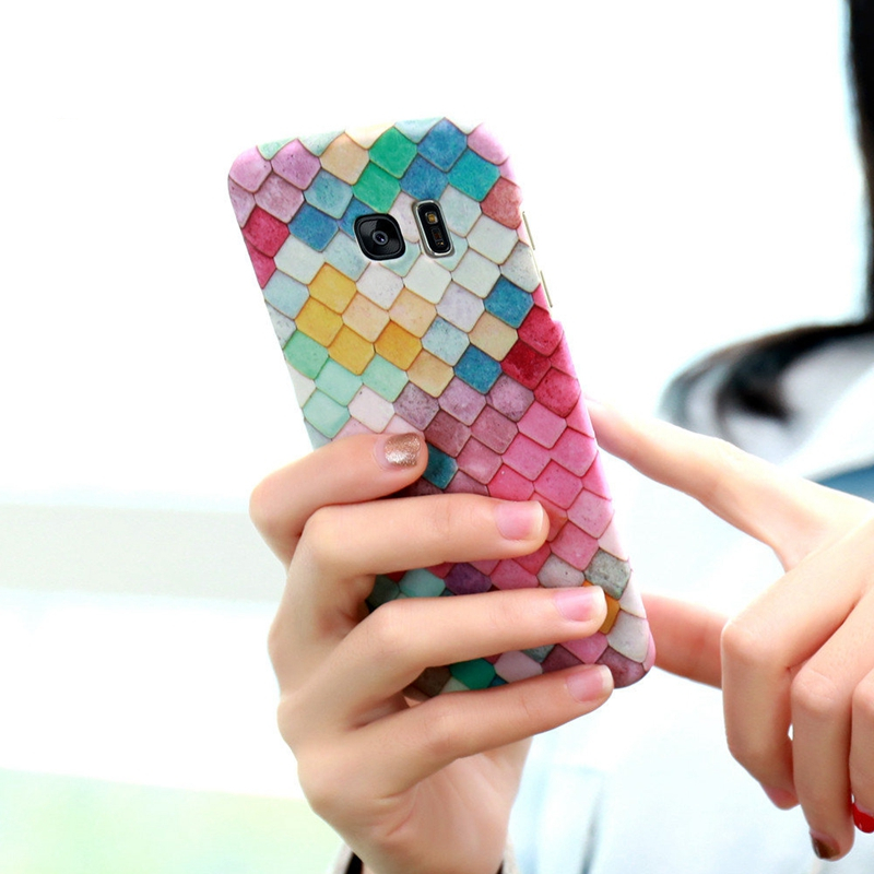 

KISSCASE Glowing красочный Grid Mermaid 3D Girly Cover Чехол для Samsung Galaxy S7