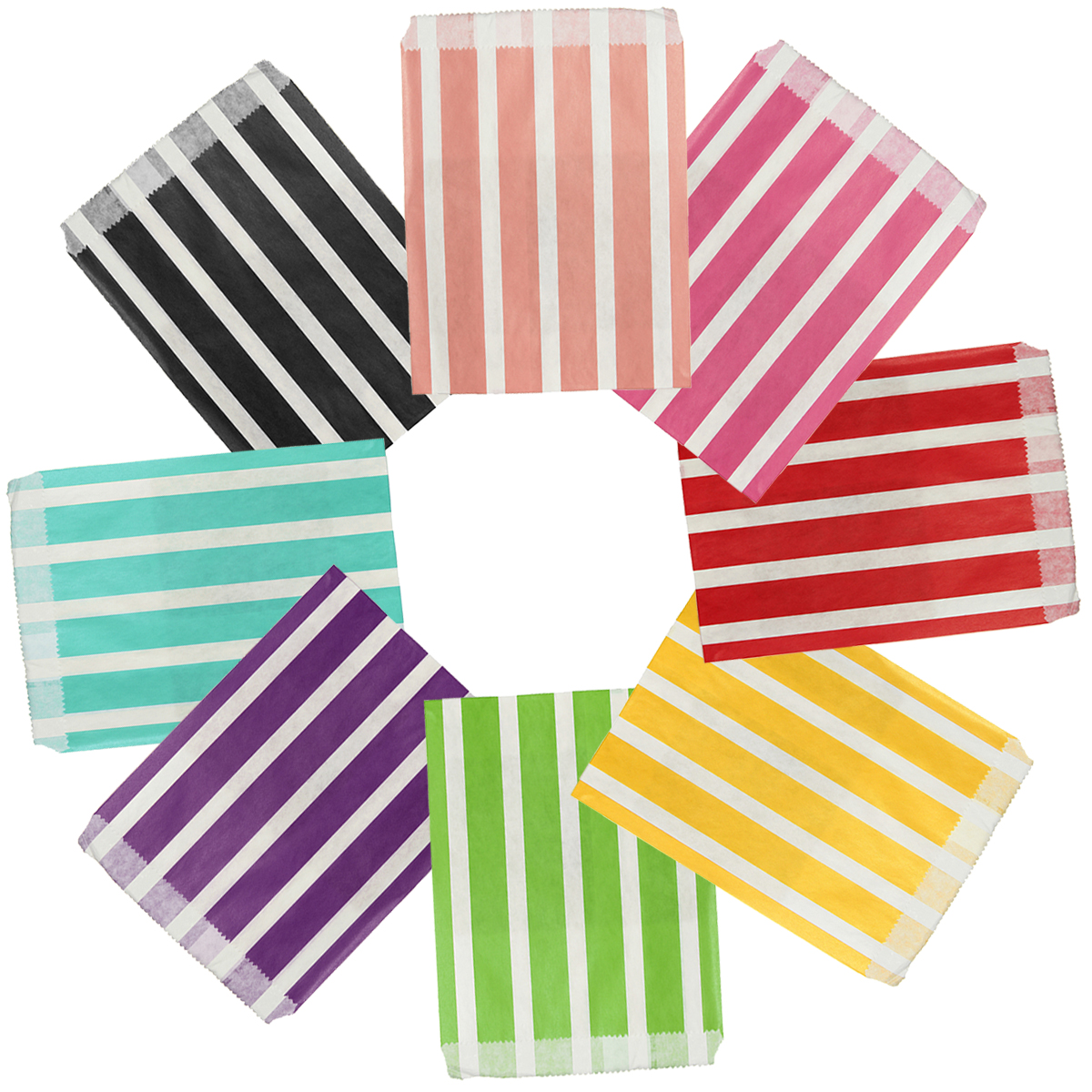25pcs Biodegrable Retro Stripe Candy Sweet Gift Bag Wedding Party Paper Food Bag