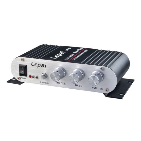 Black Lepy808 12V Amplifier Mini Hi-Fi Stereo Audio Amplifier