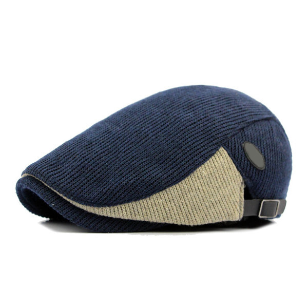 

Unisex Cotton Knitted Beret Hat Knitting Buckle Adjustable Gentleman Cap