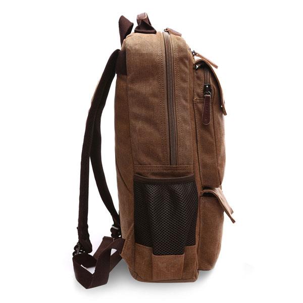 Men Bag, Canvas Big Capacity, Travel Zipper Multifunctional, Shoulders Bag Backpack