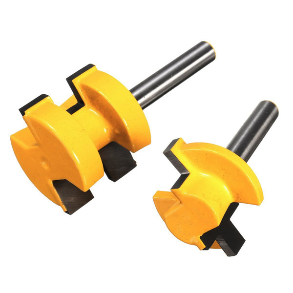 2pcs 1/4 Inch Router Bits Square Tooth Tenon Cutter