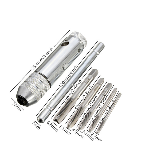 Ratchet Tap Wrench with 5pcs M3-M8 Machine Screw Tap