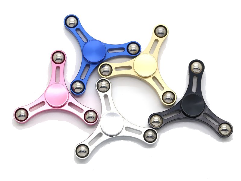 

Aluminum Alloy Multi-Colorful Tri Spinner Fidget Hand Spinner EDC Reduce Stress Focus Attention Toys
