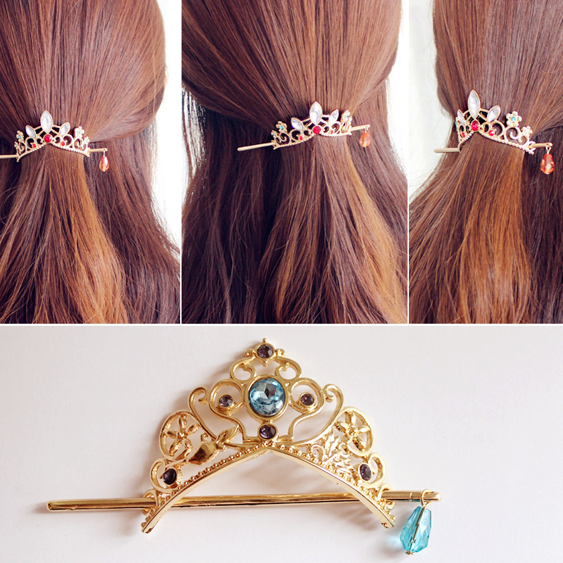 

Sweet Crown Hairpin Cute Gold Hair Accessories Star Pendant