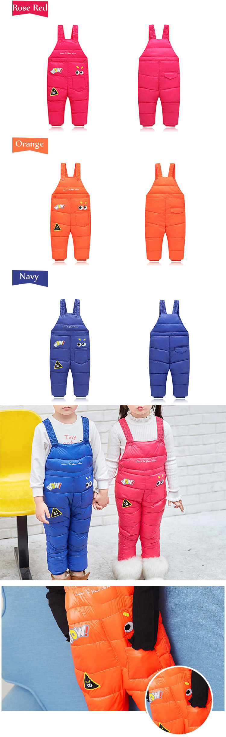 Cute Baby Kids Sleeveless Printed Cotton Padded Winter Jumpsuit