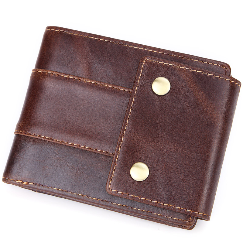 

Men Genuine Leather Mini Hasp Wallet Brand High Quality Vint