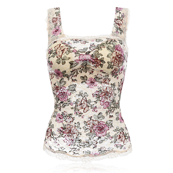 

Floral Printing Lace Wireless Bottoming Vest Bra