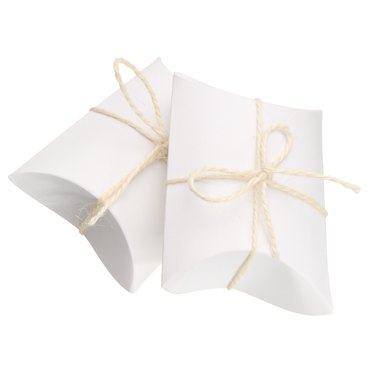 

50Pcs White Pillow Favor Candy Boxes Kraft Paper Gift Box Wedding Party Birthday Gift Packing Bags