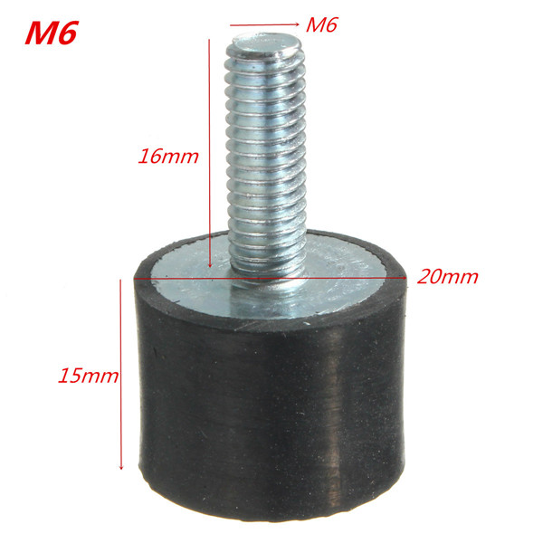 M6 20x15mm Rubber Shock Absorber Rubber Vibration Isolator Mounts