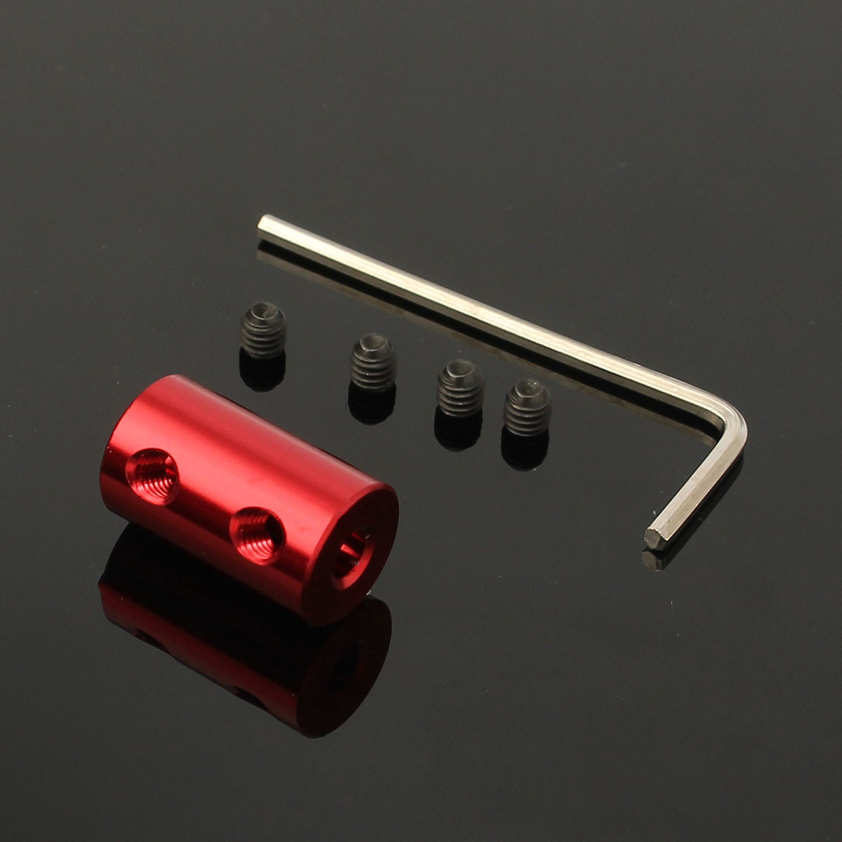 Aluminium Alloy Coupling Red Shaft Coupler with Hex Wrench and Screws Motor Coupler Connector