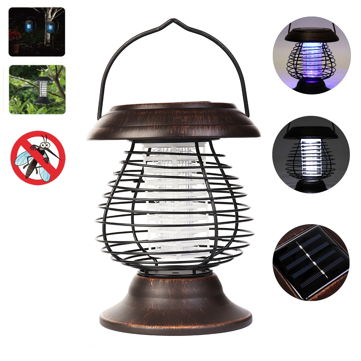 

1.2V 0.5W Solar LED Mosquito Dispeller Repeller Mosquito Killer Lamp Bulb Electric Bug Insect Zapper Pest Trap Light For Yard Outdoor Camping