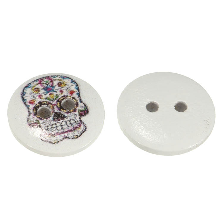 skull sewing button