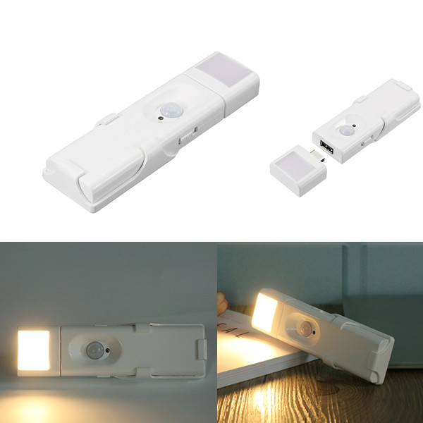 

Портативный USB Батарея Powered PIR Motion Датчик LED Ночной свет Теплый белый Лампа для шкафа Шкаф