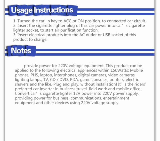 TO-150 Car Power Inverter 220V 150W AC Charging 2.1A USB Charging Air Purification 3 in 1