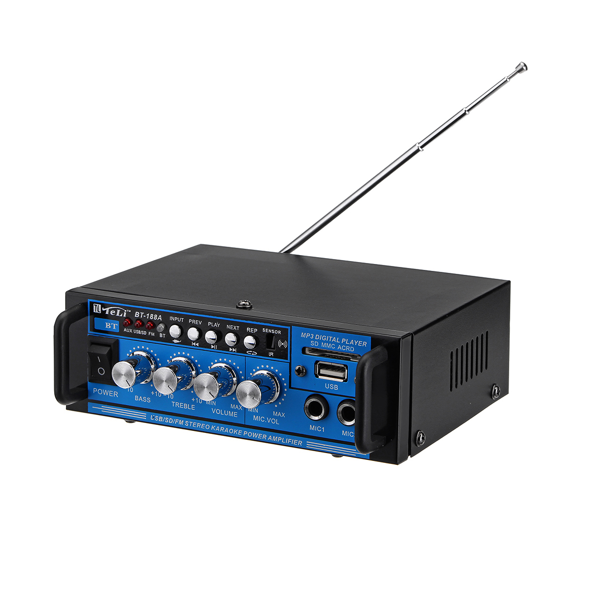 

Teli BT-188A 100W Bluetooth Домашний кинотеатр Усилитель Поддержка SD-карты FM Радио Прием USB