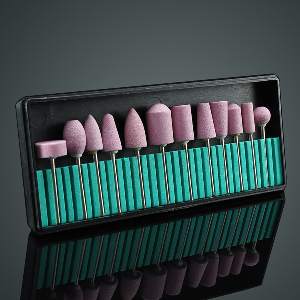 

12pcs Pink Ceramics Nail Drill Bits Set Grinding Polishing Machine Manicure Pedicure Heads