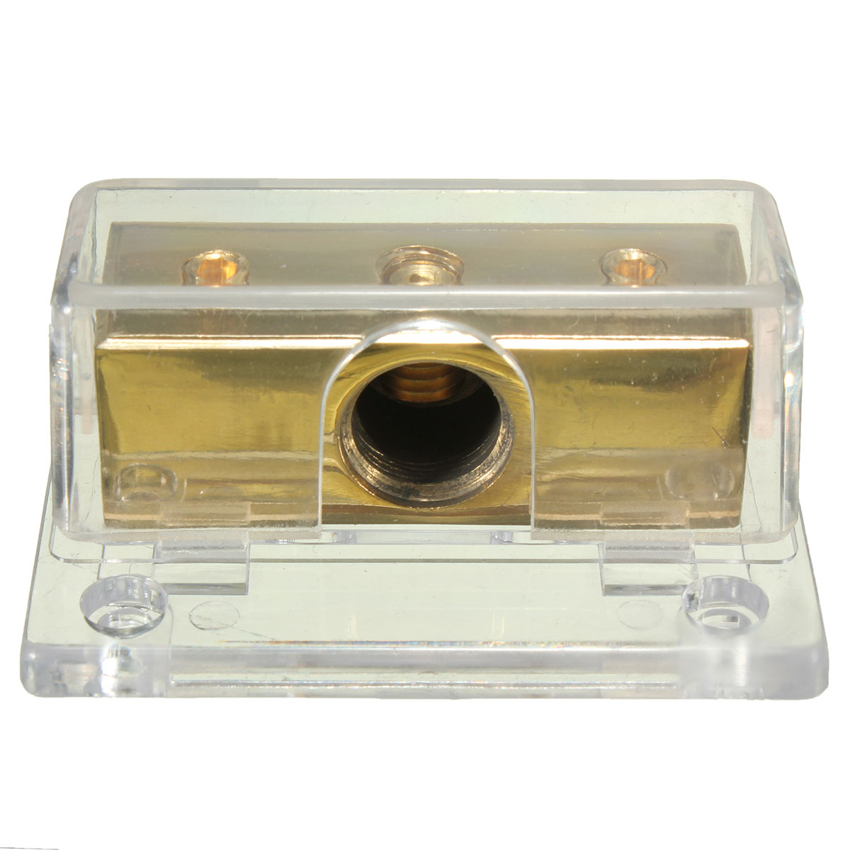 2-Way Solid Metal Power Distribution Block Splitter Gold-Plated For Cars Boats