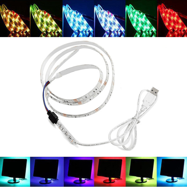 

ZX 1M USB SMD5050 LED Белый / Теплый белый RGB Водонепроницаемы Стрим светлый фон ТВ Лампа с переключателем DC5V