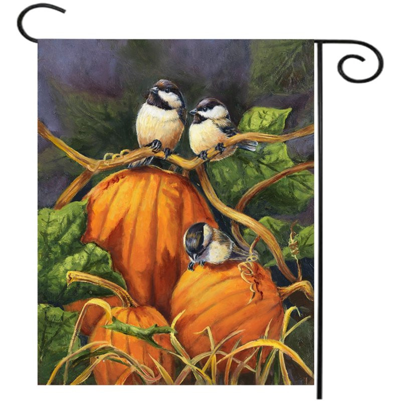 30x45cm Thanksgiving Polyester Pumpkin Birds Welcom Flag Garden Holiday Decoration