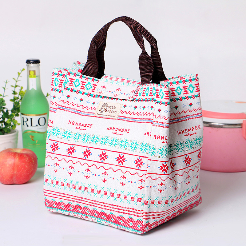 

Honana CF-LB012 Cotton Linen Large Capacity Insulated Cooler Lunch Tote Bag Travel Picnic Handbag