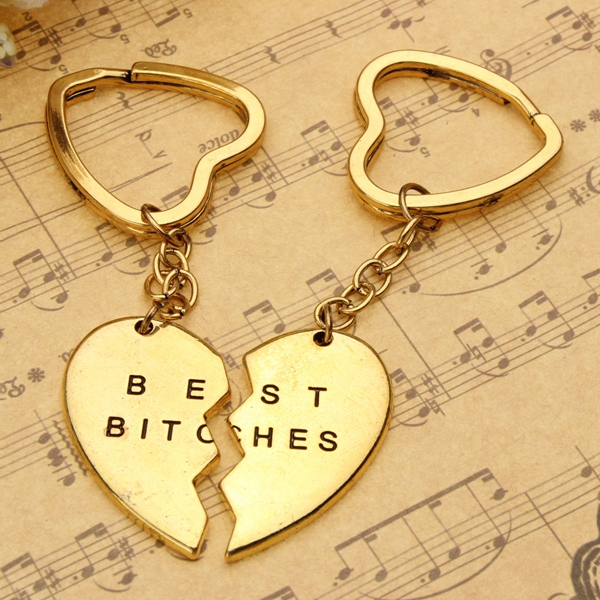 Love Heart Keychain, Best Bitches Keychain