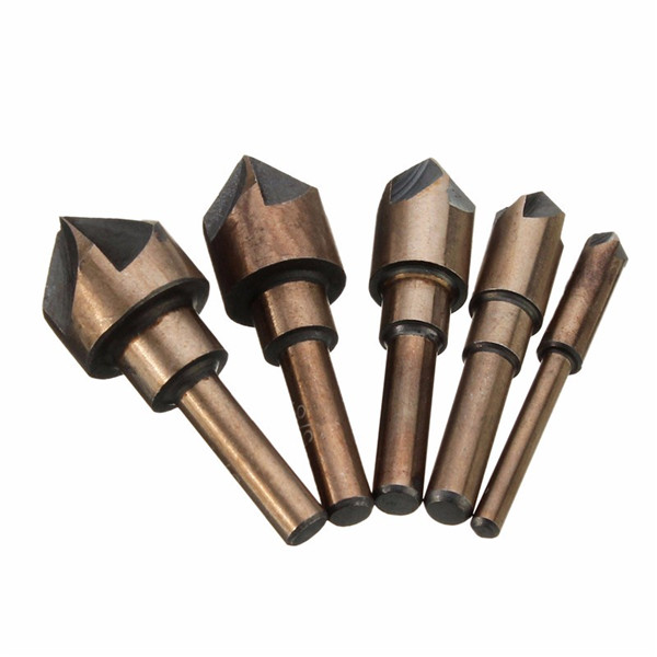 5pcs Industrial Countersink Tool Bit Set 82 Degree Drill Bit Woodworking Chamfer