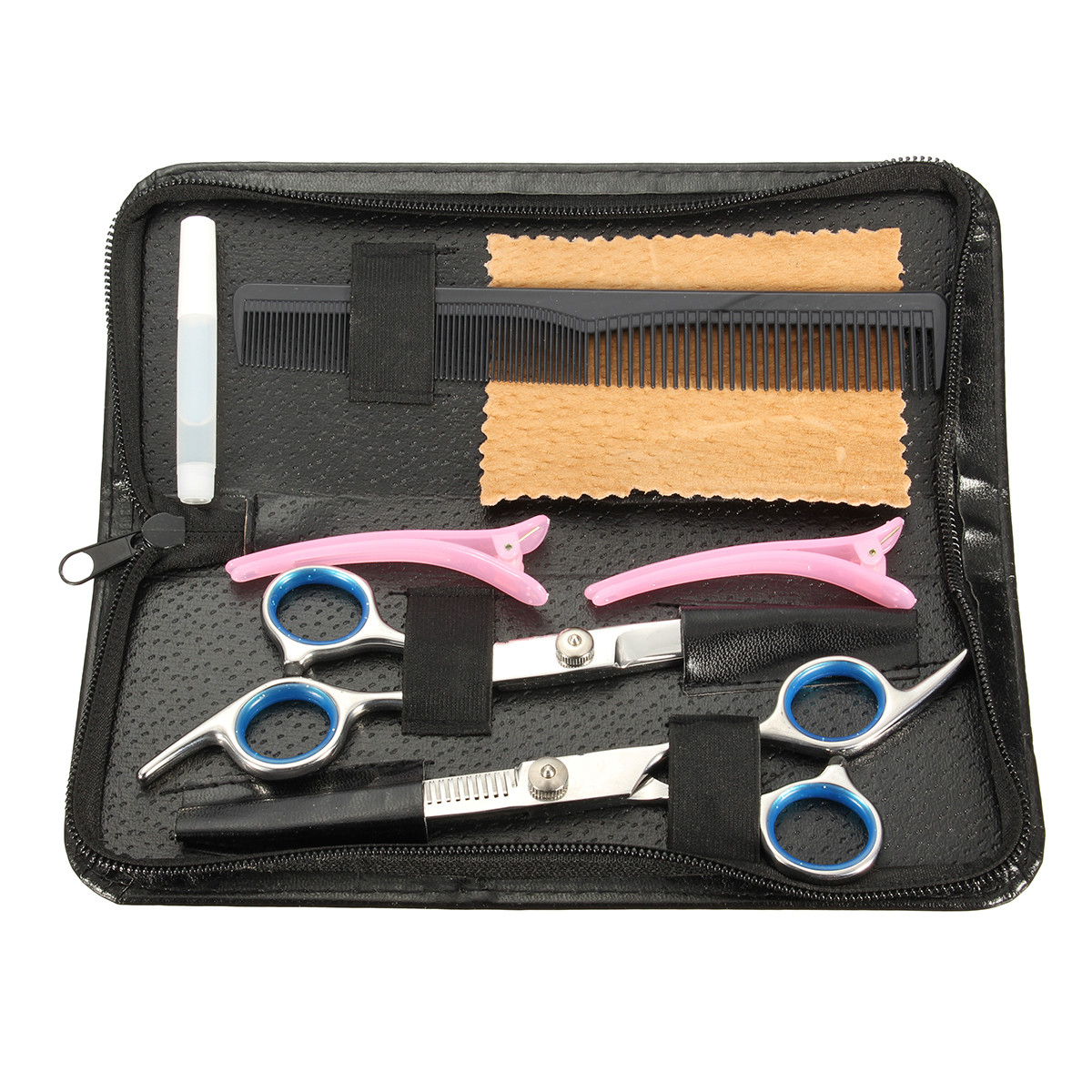 

6 '' Волосы Ножницы Set Pro Salon Barber ВолосыРазница для резки точильных ножниц Зажимы для укладки Набор Styling Набор