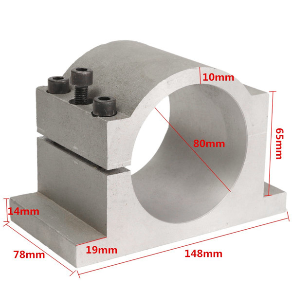 80mm Diameter CNC Spindle Mount Bracket Clamp with 3pcs Screws