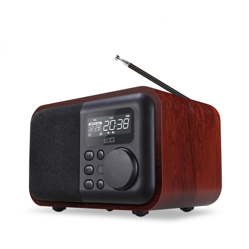 

Loci Многофункциональная древесина Bluetooth Динамик с FM Радио Будильник поддержки Часы Дисплей Время