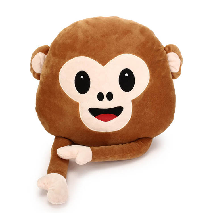 emoji monkey throw pillow