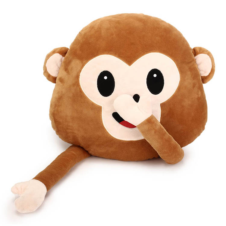 emoji monkey throw pillow