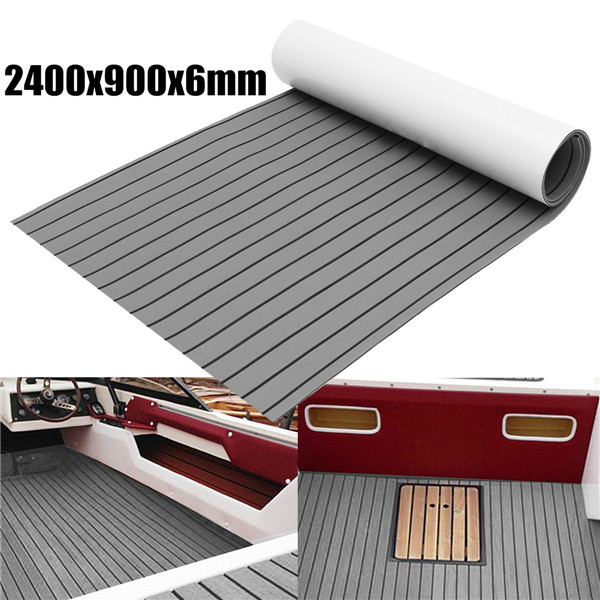 2400x900x6mm Marine Flooring Faux Teak EVA Foam Boat Decking Sheet Gray