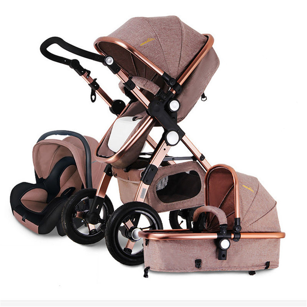 

Banggood 3 IN 1 Многофункциональная прогулочная коляска для младенцев High View Pram Складная коляска Bassette Авто Seat