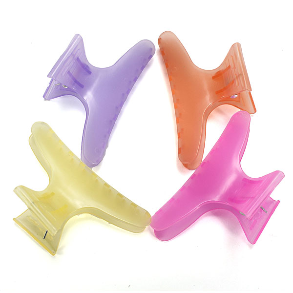 4Pcs Colorful Butterfly Hair Clamps Claw Hairdressing Styling Clips