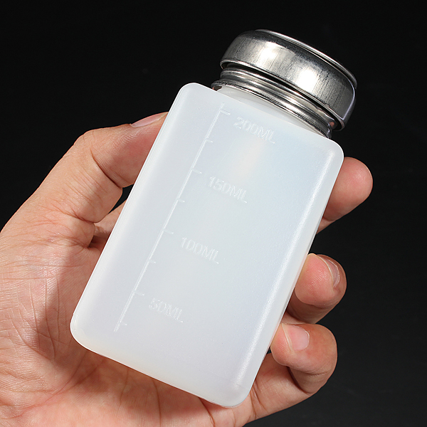 200ml Empty Nail Polish Remover Liquid  Alcohol Press Pump Dispenser Bottle