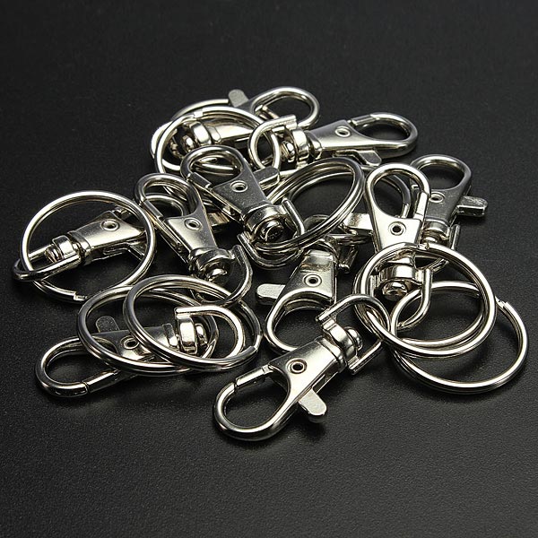 10PCS Silver Plated Keychain