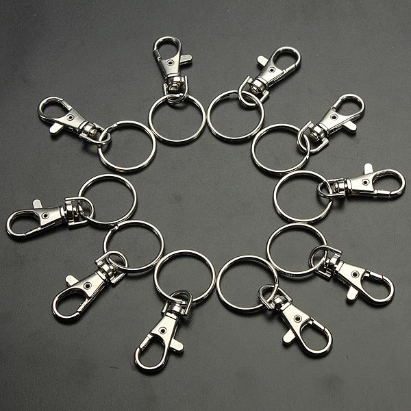 10PCS Silver Plated Keychain