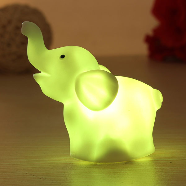 7 Colors Baby Changing Elephant LED Night Light Battery Party Decor