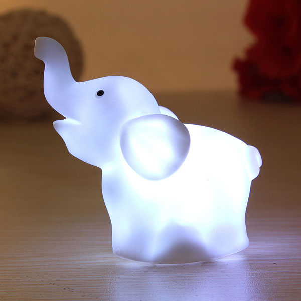 7 Colors Baby Changing Elephant LED Night Light Battery Party Decor