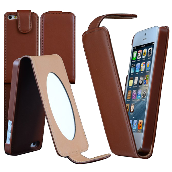 

Flip Leahter With Mirror Protective Case Cover For iPhone 5 5G