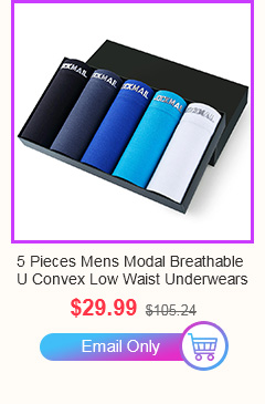 5 Pieces Mens Modal Breathable U Convex Low Waist Underwears