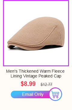 Men's Thickened Warm Fleece Lining Vintage Peaked Cap