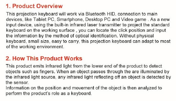 Mini bluetooth Virtual Laser Projection Keyboard With Mouse Function