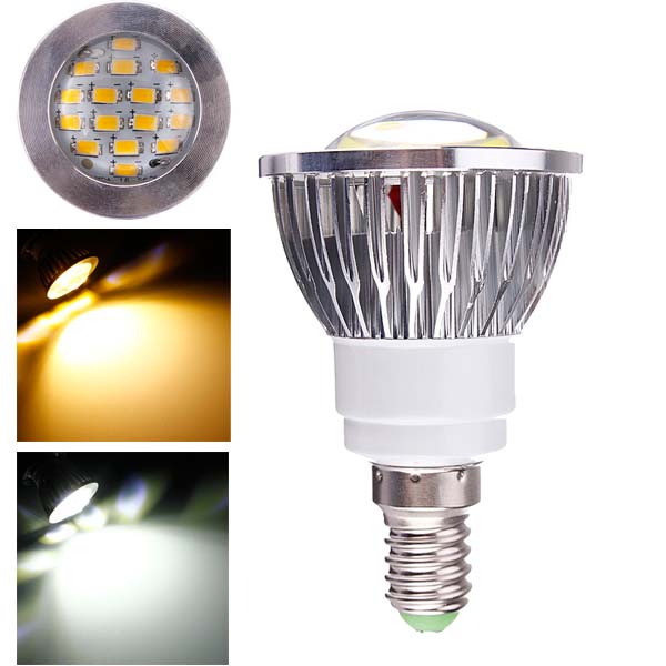 

E14 6W AC 220V 16 SMD 5630 White/Warm White LED Spotlightt Bulbs