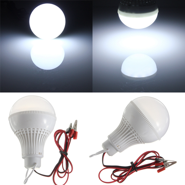 

E27 LED Bulb White 9W 18 SMD 5730 Wire Solar Globe Light Lamp DC 12V
