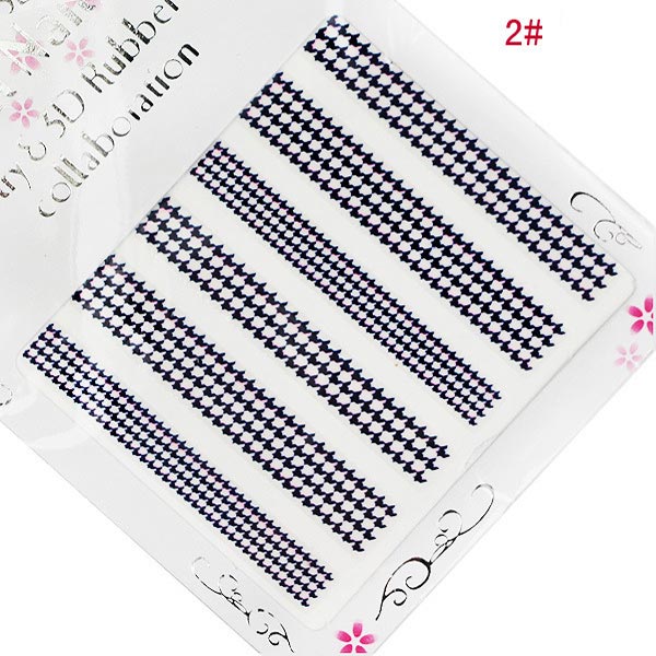 Colorful Houndstooth Pattern Design Decal Nail Art Sticker