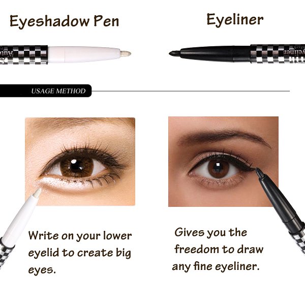 Double End Smooth Automatic Eye shadow Eyeliner Pencil Eyelid Pen